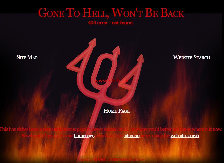 恐怖地狱火恶魔叉404模板下载